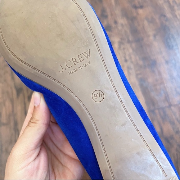 J Crew • Cece Suede Ballet Flat cobalt blue Bluebird suede round toe 46198 - Picture 9 of 10
